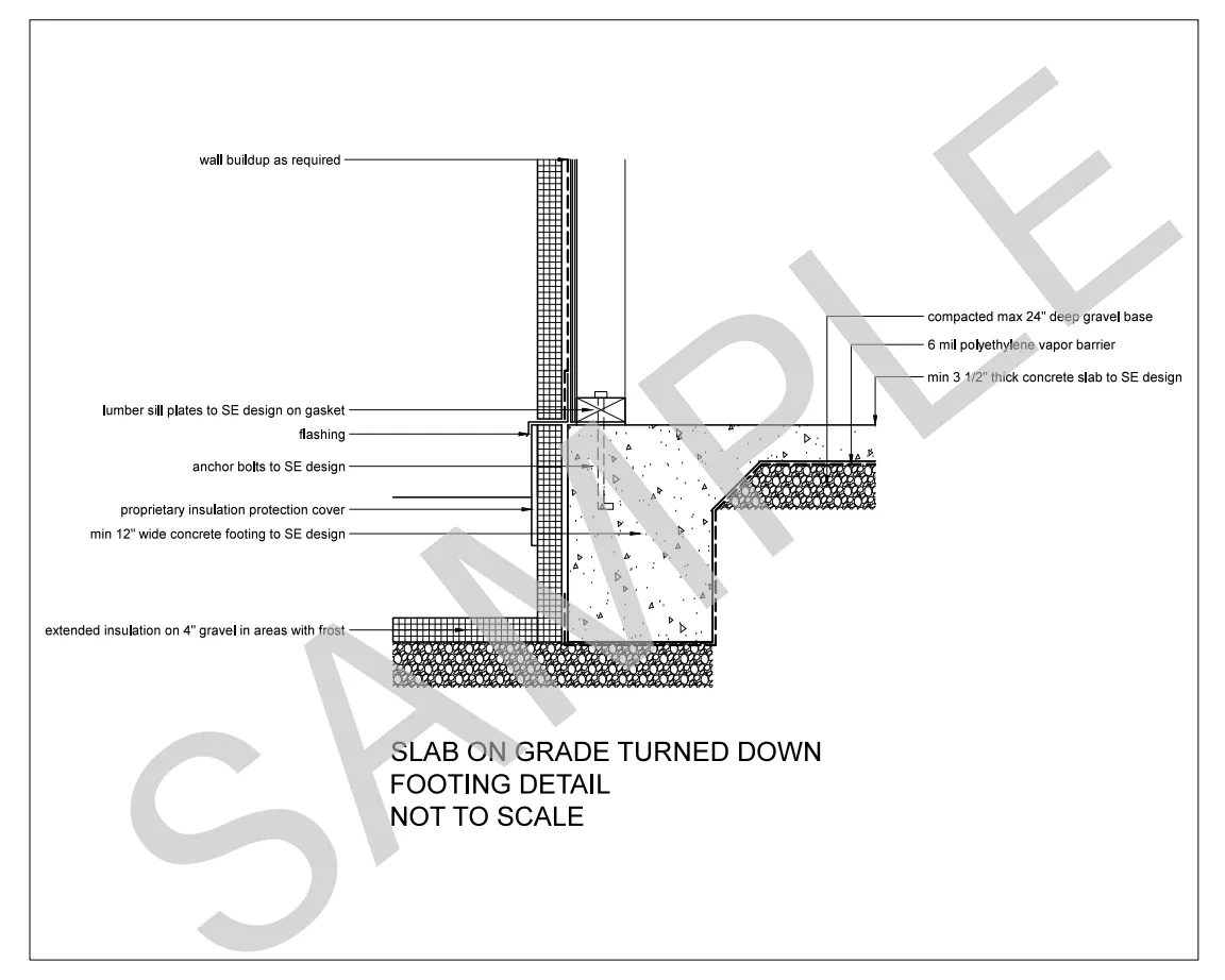 Slab on Grade — Turned-Down Footing construction detail preview